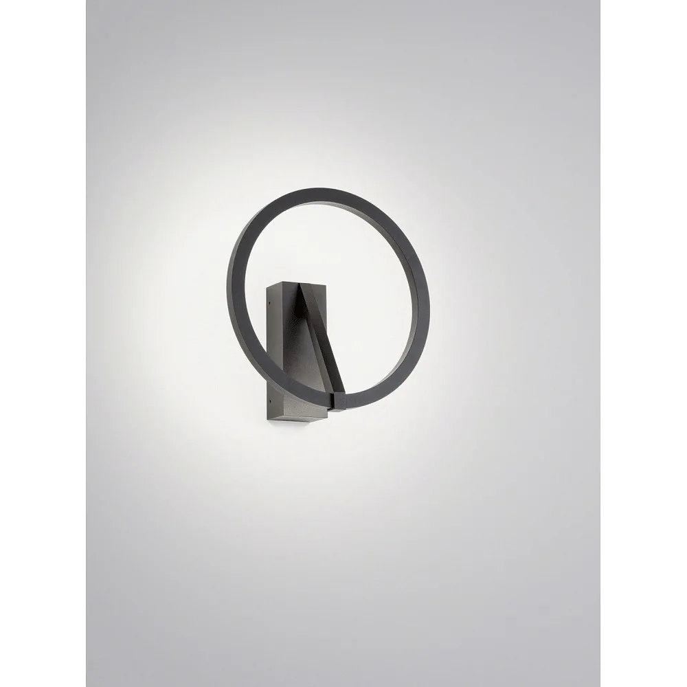 Helestra Wall luminaire ELARA ring-shaped IP20 – black matt