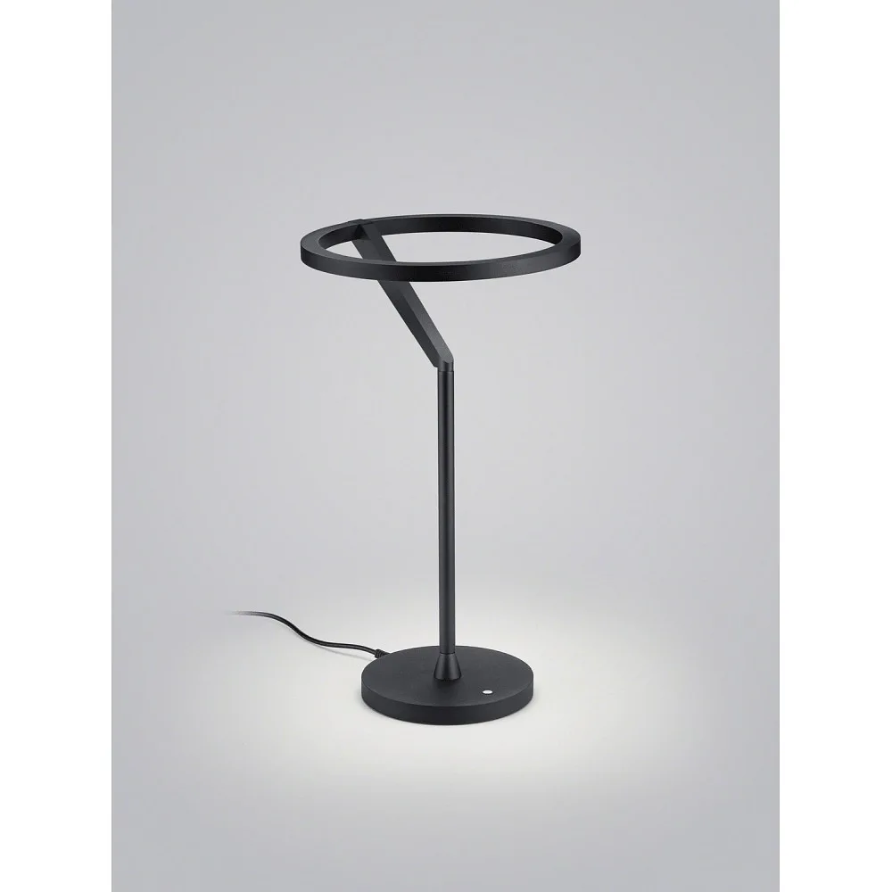 [HEL-9-5092.22] Helestra Lampe à poser ELARA avec variateur tactile, forme annulaire IP20 (noir mat)
