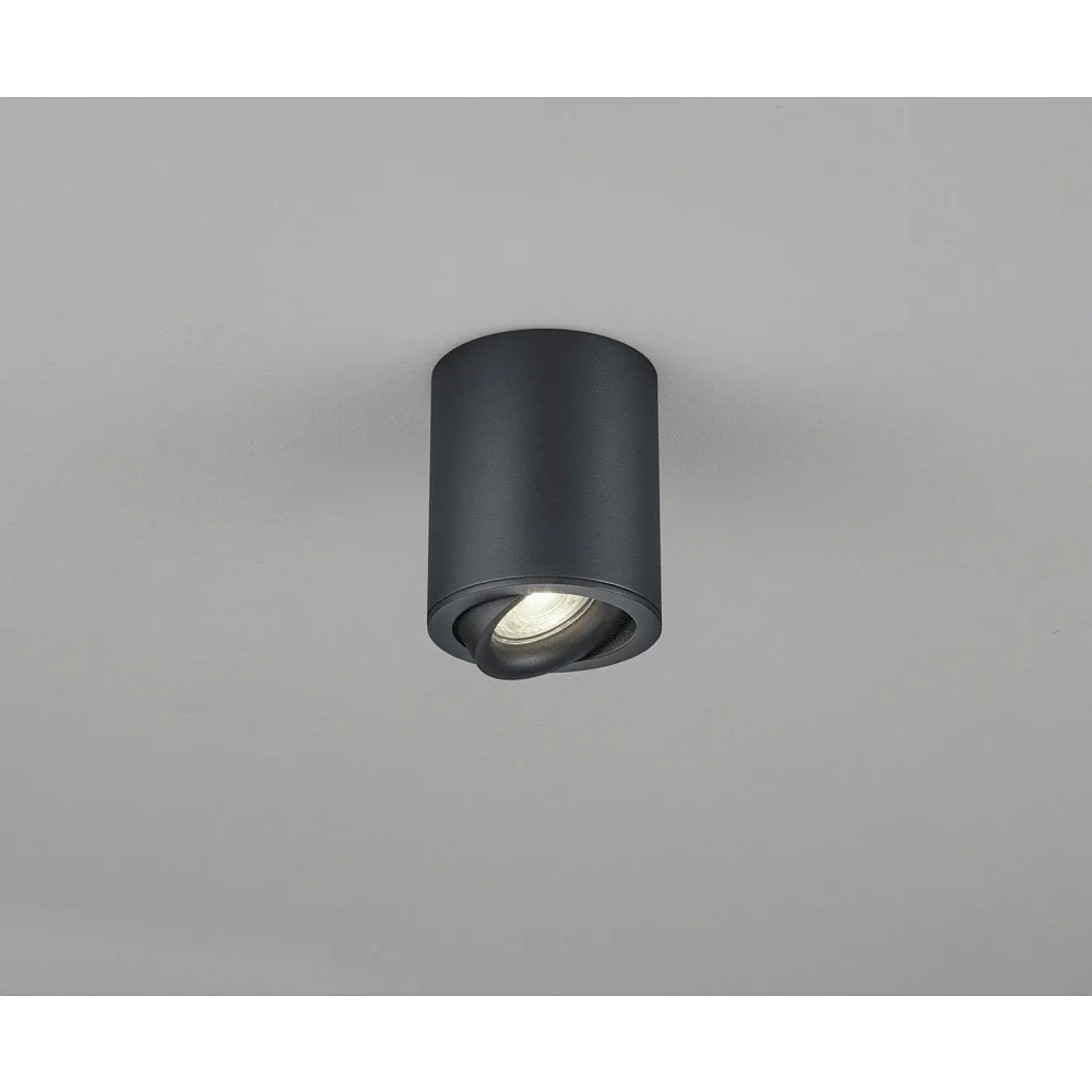 Helestra Spot NESO cylindrical, swivelling GU10 IP20 – black matt