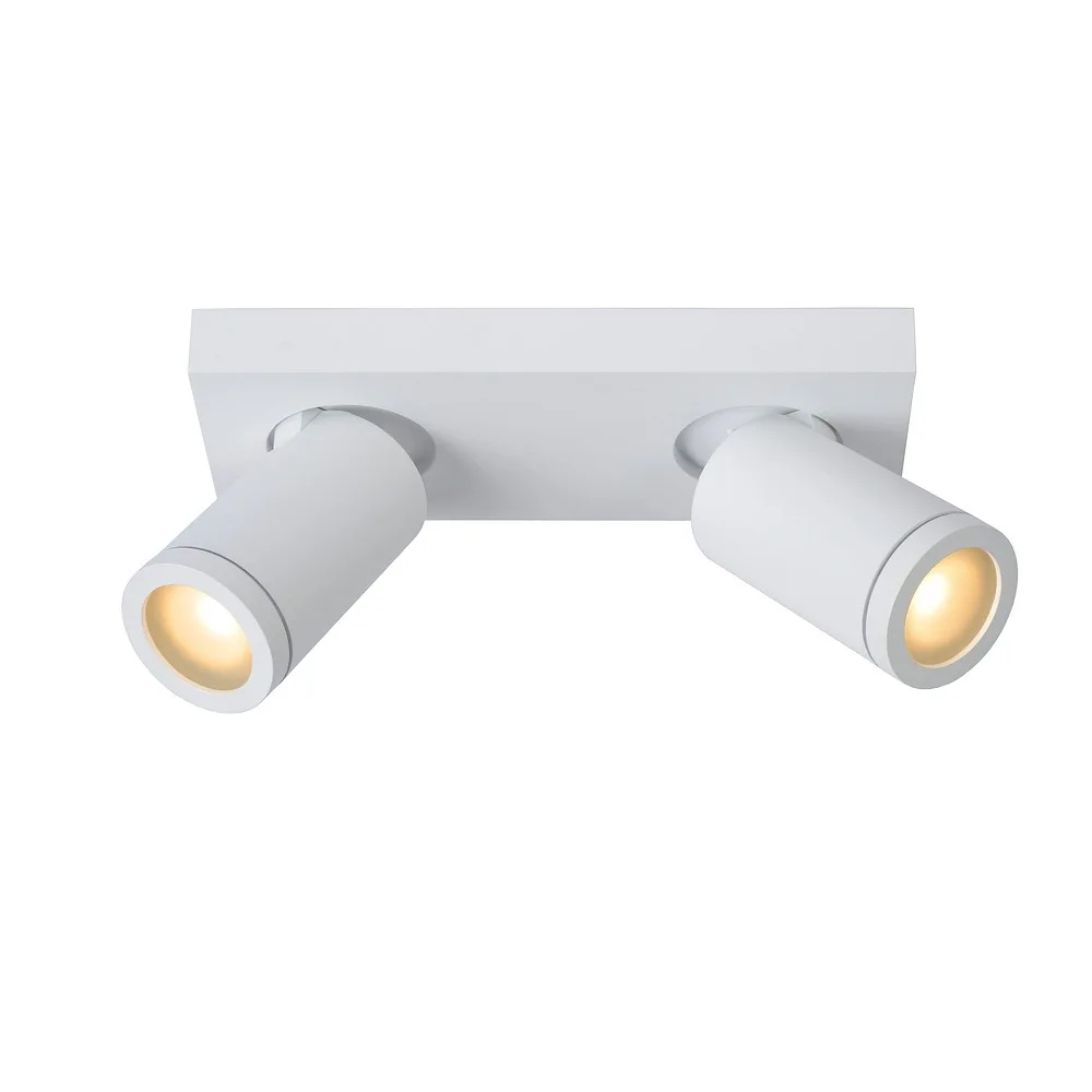 [LUC-09930/10/31] Lucide Spot TAYLOR à 2 lumières, cylindrique GU10 IP44 (blanc)