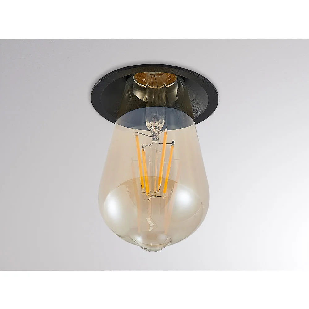 [MOL-222-00028] Molto Luce Deckeneinbauleuchte WILLI 68R E27 IP20, schwarz dimmbar