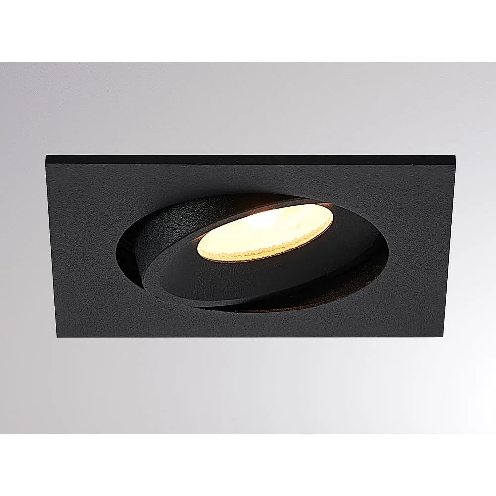 [MOL-222-00133] Molto Luce Recessed light AGON FLAT SQUARE IP20, black dimmable 5W 440lm 2700K 55°