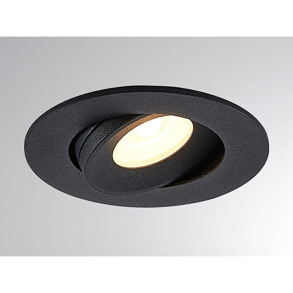 [MOL-222-00139] Molto Luce Encastré AGON ROUND IP20, noir dimmable 5/9W 475|830lm 3000K 36°