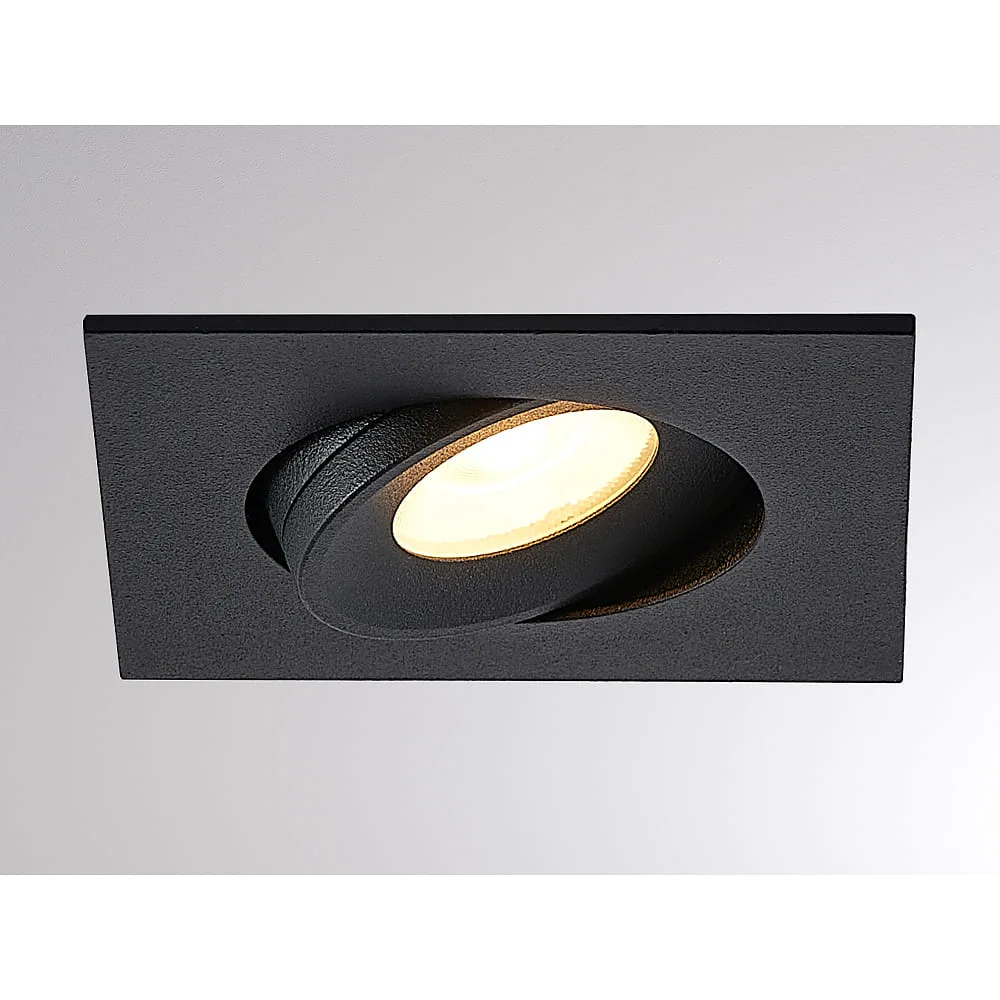 Molto Luce Einbauleuchte AGON SQUARE IP20, schwarz dimmbar 5/9W 415|705lm 2700K 36°