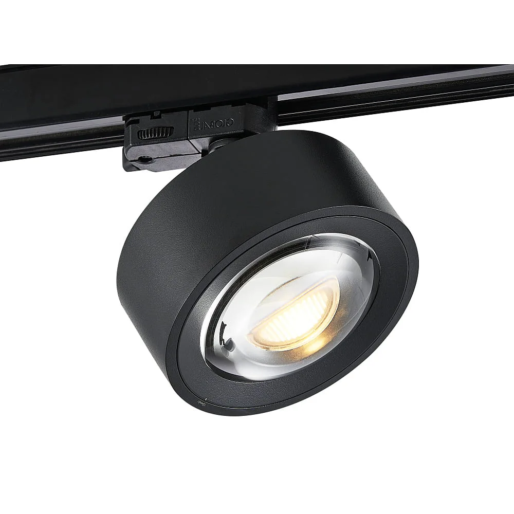 Molto Luce 3-phase spotlight MAG TRACK IP20, black dimmable, 3000 K