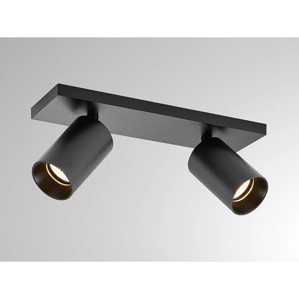 Molto Luce Applique et plafonnier MISSOR II GU10 IP20, noir, dimmable