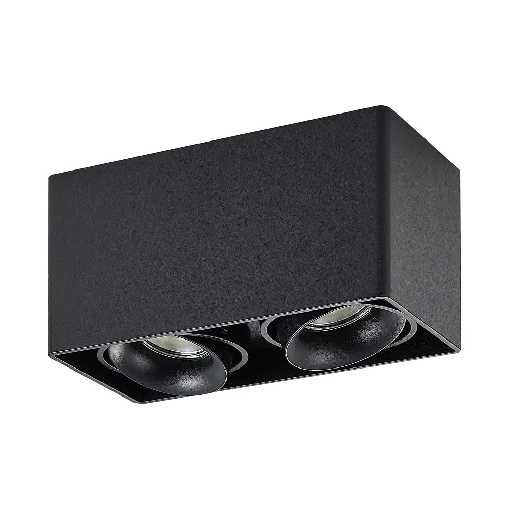 [MOL-222-00014] Molto Luce Plafonnier QANA DOUBLE SQUARE SD GU10 IP20, noir dimmable