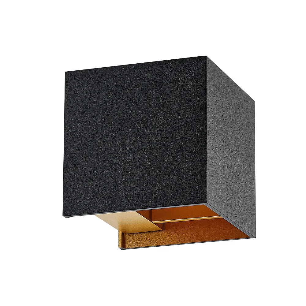 Molto Luce Outdoor wall light NEXT W IP54, gold matt, black