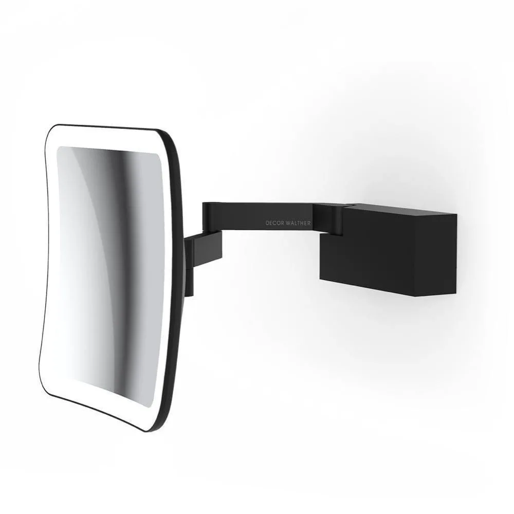 Decor Walther Spiegel mit Beleuchtung VISION S, Spiegel mit 5-facher Vergrößerung, IP44, schwarz matt