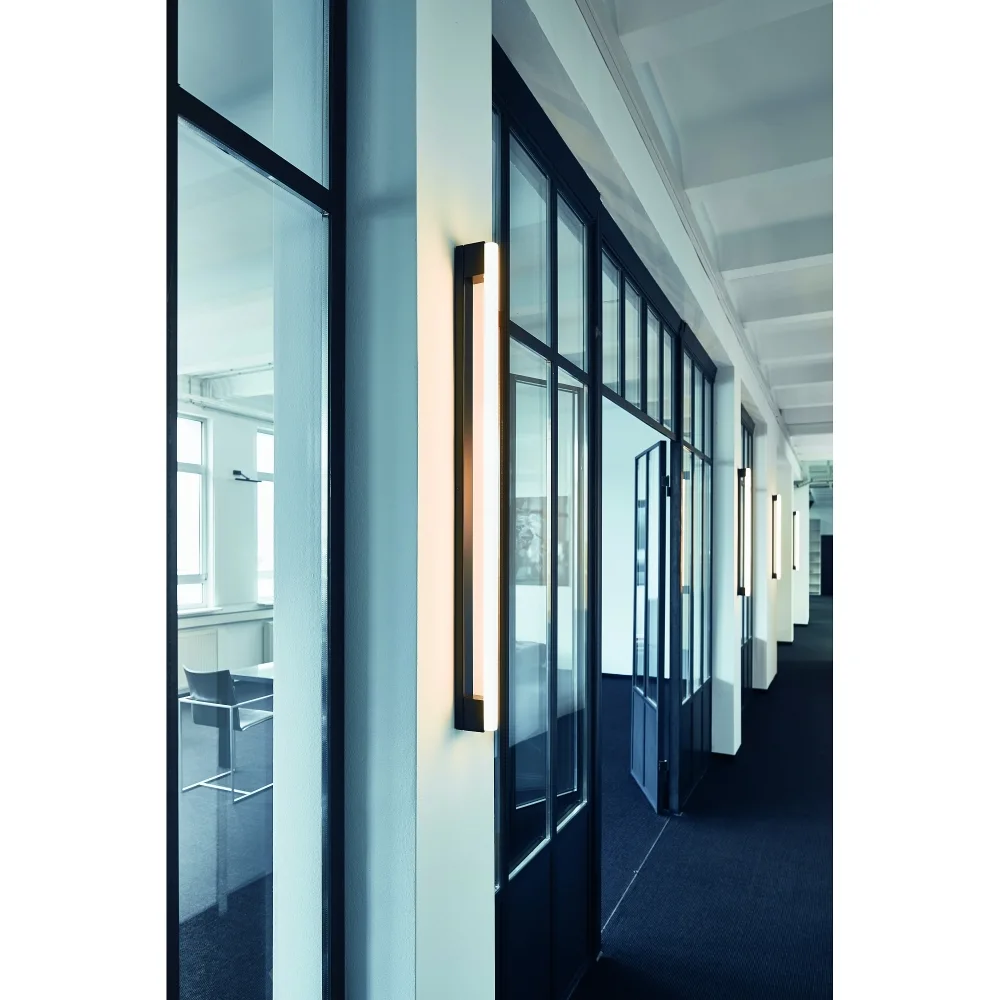 Decor Walther Applique murale OMEGA 200, S14s, 100cm, 2 culots, IP20, noir mat
