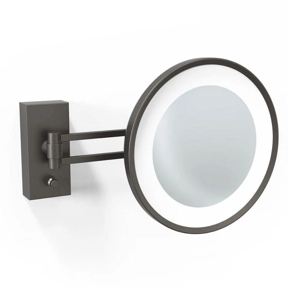 Decor Walther Spiegel mit Beleuchtung BS 36, Spiegel mit 5-facher Vergrößerung IP44, silber matt