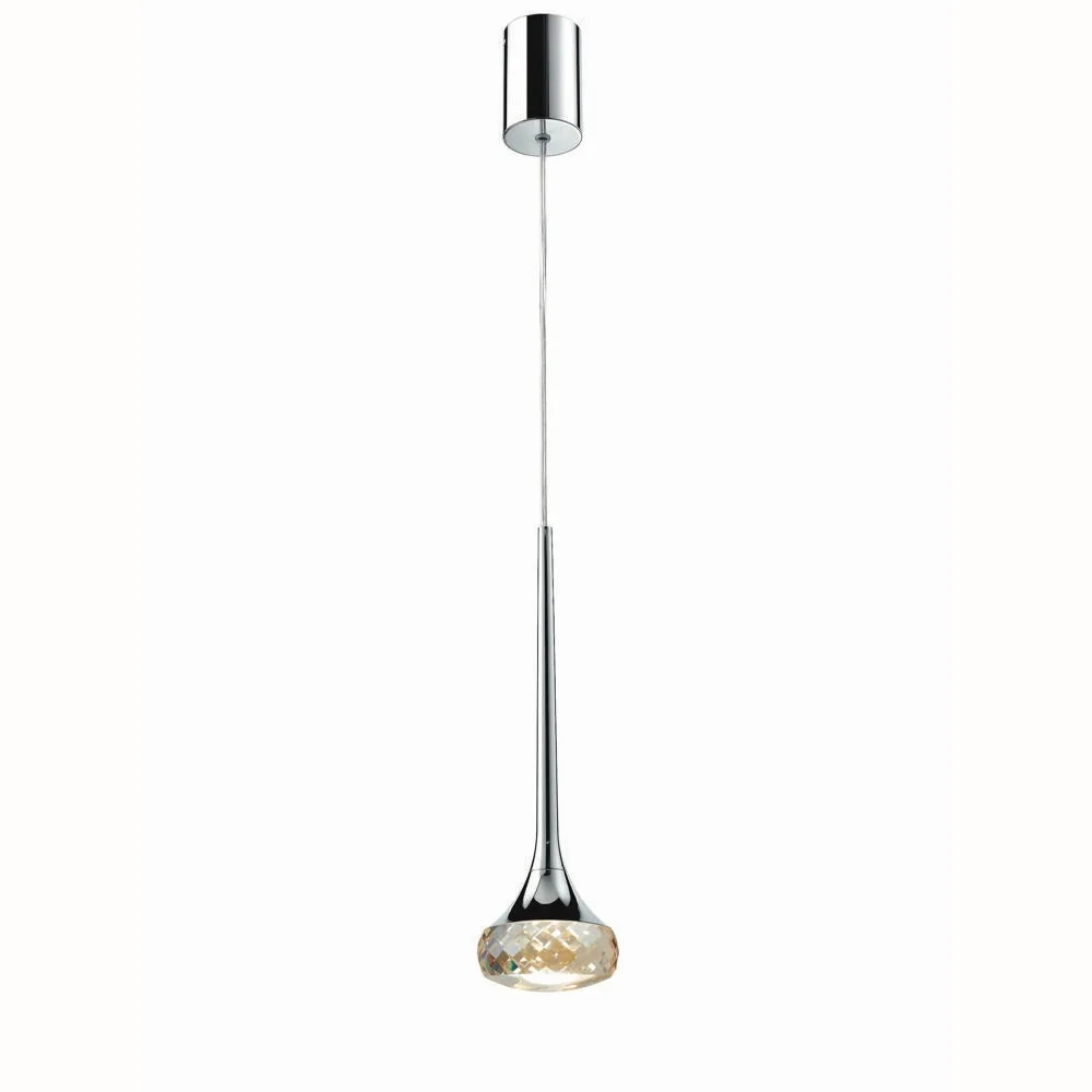 Axolight LED-Pendelleuchte SP FAIRY, 7.4W, 2700K, 565lm, IP20, Chrom – Amber
