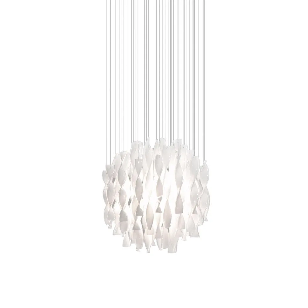 Axolight Pendant light SP AURA 60, E27, IP20, Murano glass – chrome white