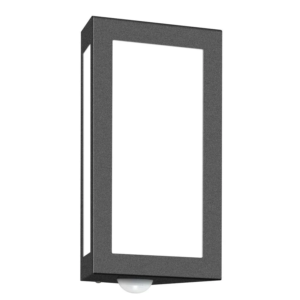 CMD Outdoor wall luminaire AQUA LONG with motion detector, IP44, E27 – anthracite