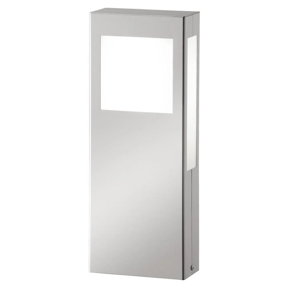 CMD Lampadaire d'extérieur AQUA PAULO, anguleux, 40 cm, IP44, 2G11, verre opale, brossé – acier inoxydable polycarbonate (PC)