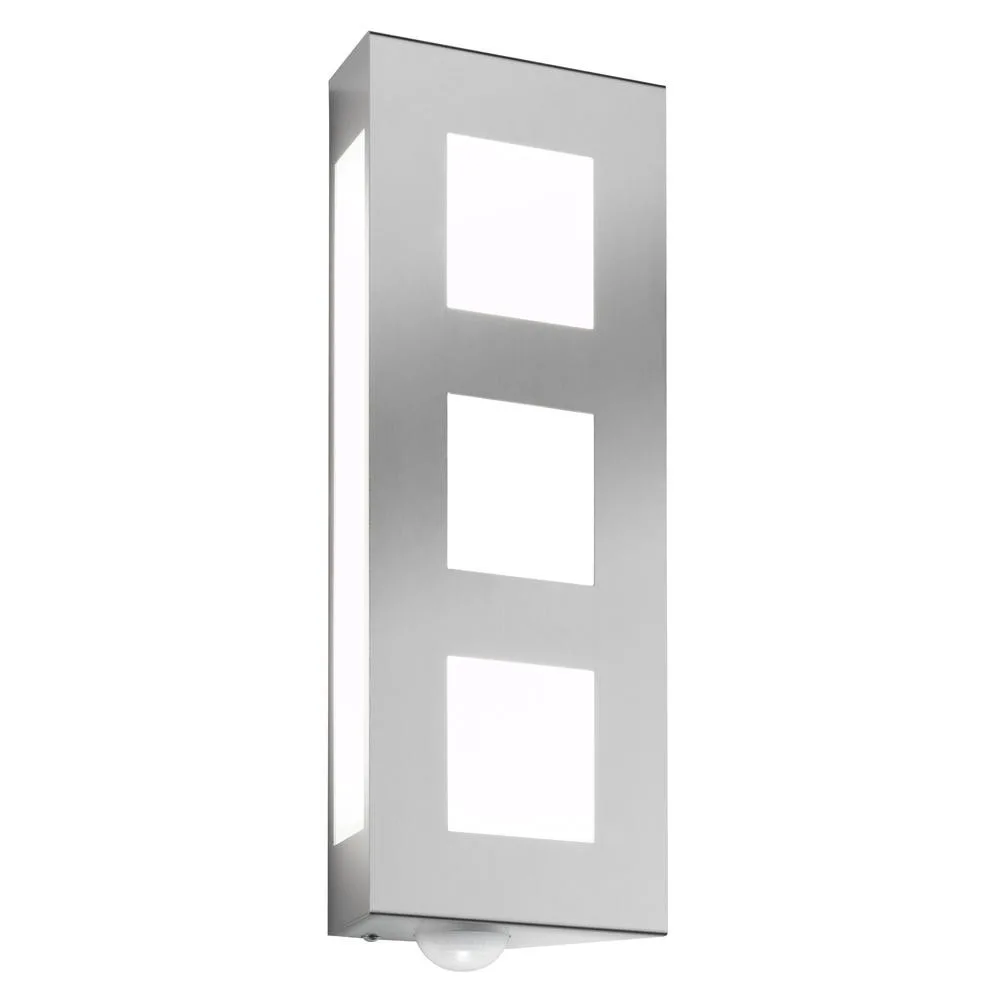 CMD Applique d'extérieur AQUA TRILO avec détecteur de mouvement, acier inoxydable, IP44, E27