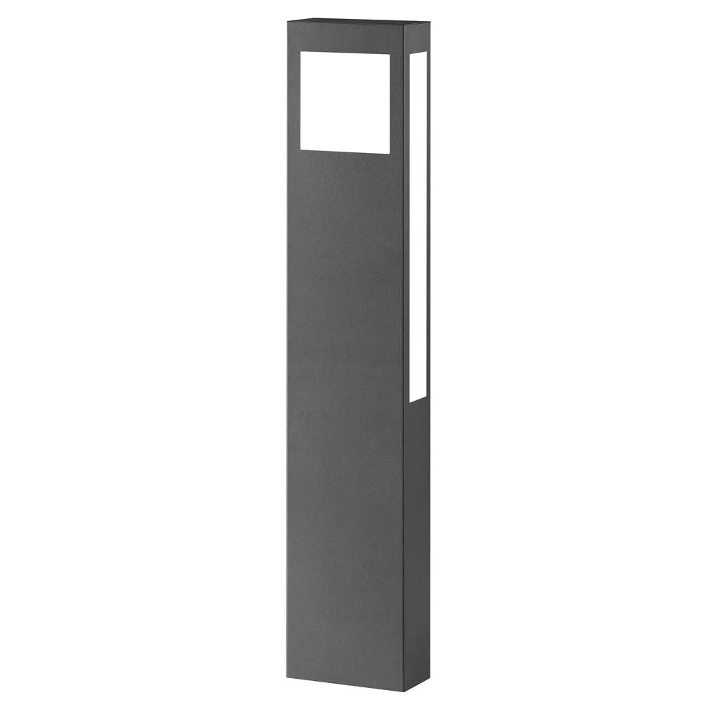 [CMD-66] CMD Lampadaire d'extérieur AQUA PAULO, angulaire, 80cm, IP44, 2G11, acier inoxydable / verre opale, anthracite