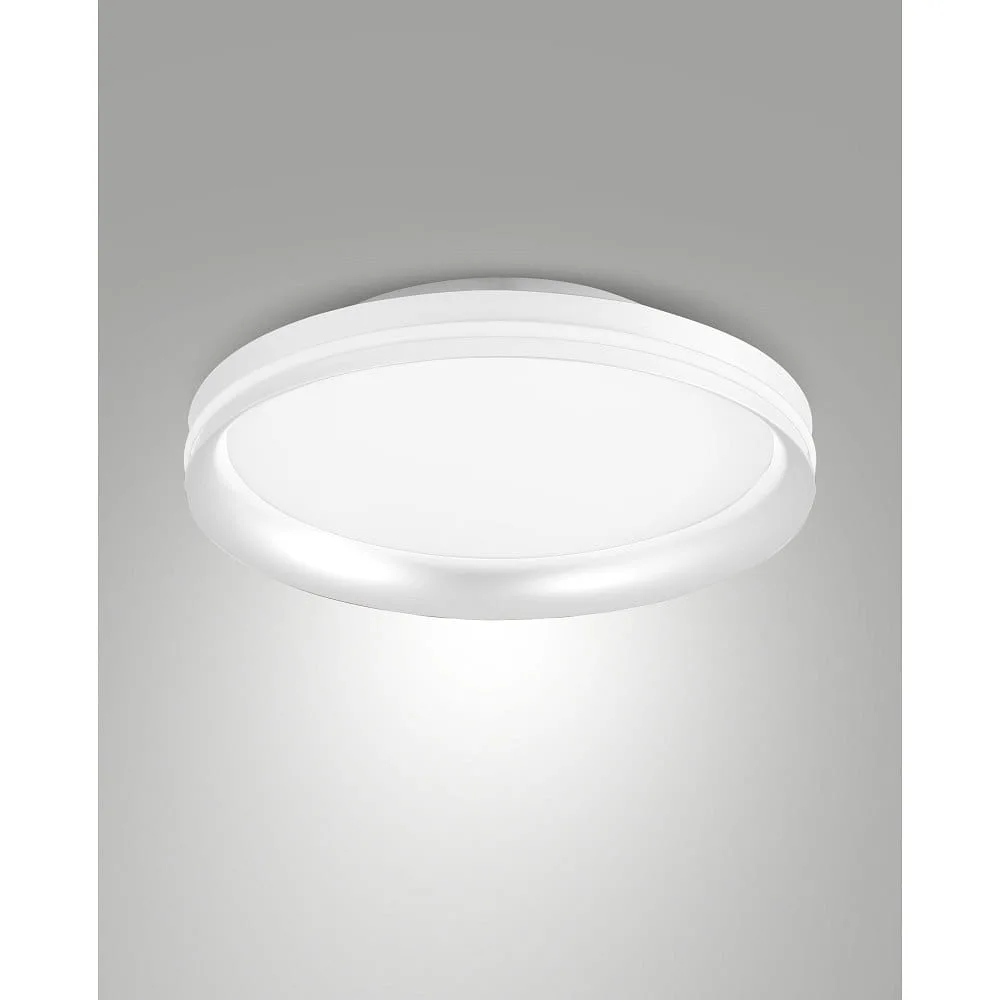LaMiaLuce Ceiling luminaire ISY Ø 35 cm CCT Switch, with decorative ring, with spacer IP20, dimmable – white