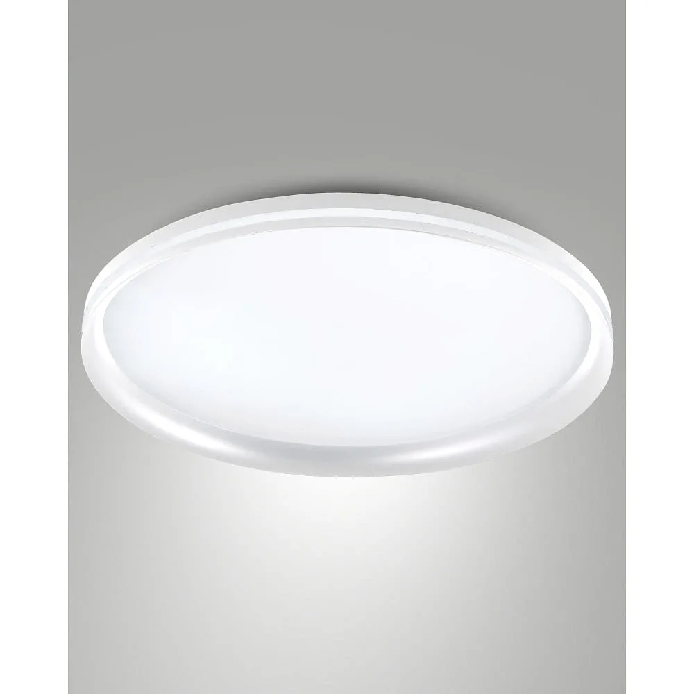 LaMiaLuce Plafonnier ISY Ø 55 cm CCT Switch, avec anneau décoratif, avec entretoise IP20, dimmable – blanc