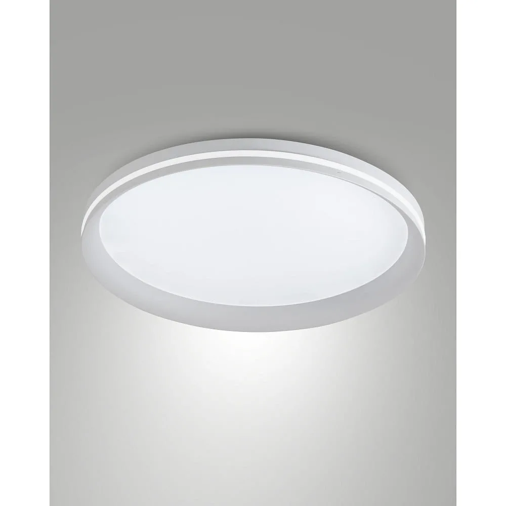 LaMiaLuce Plafonnier ISY Ø 45 cm CCT Switch, avec anneau décoratif, avec entretoise IP20, dimmable – blanc