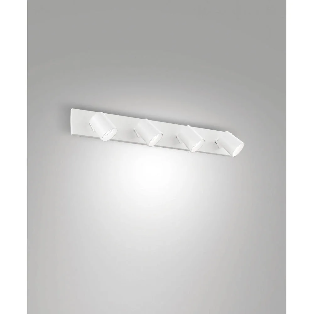 LaMiaLuce Barre de spots MODO 4 lumières, orientable GU10 IP20, dimmable – blanc