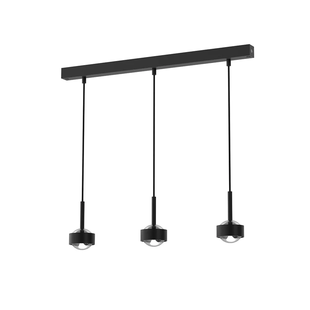 Top Light Pendelleuchte PUK MINI CHOICE DROP (COB LED) nach oben / unten, 3-fach, starr, ohne Linse IP20, Schwarz matt, dimmbar