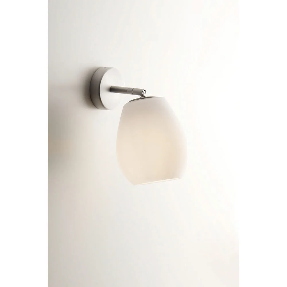 Casablanca Applique murale BAGAN E27 IP20, dimmable – aluminium blanc opale mat
