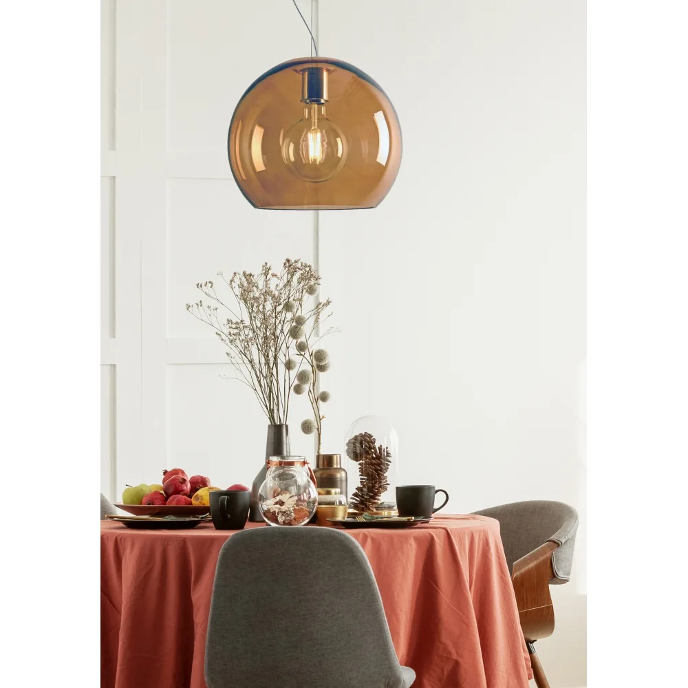 Casablanca Pendelleuchte BALL 1-flammig E27 IP20, Aluminium gebürstet, Kupfer, dimmbar