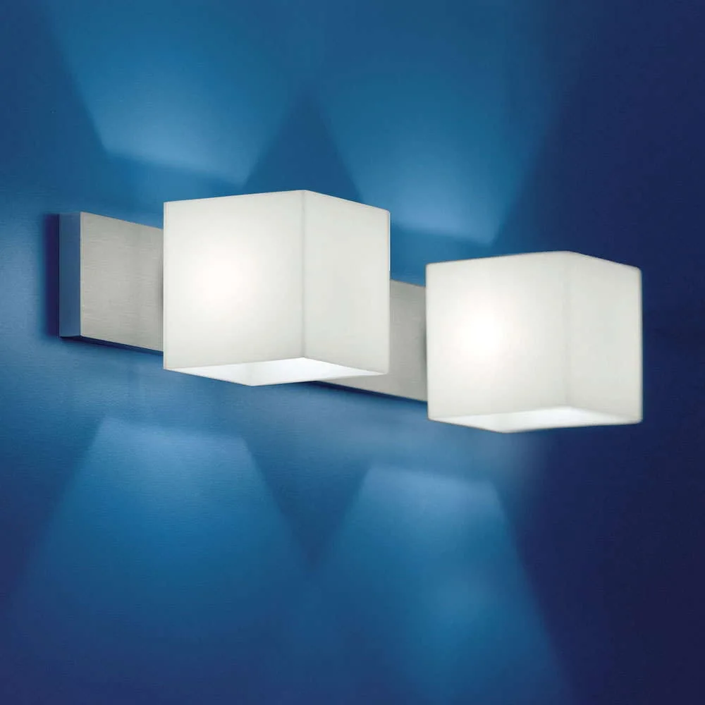 Casablanca Wandleuchte CUBE, 2x G9, IP20, opalweiß matt