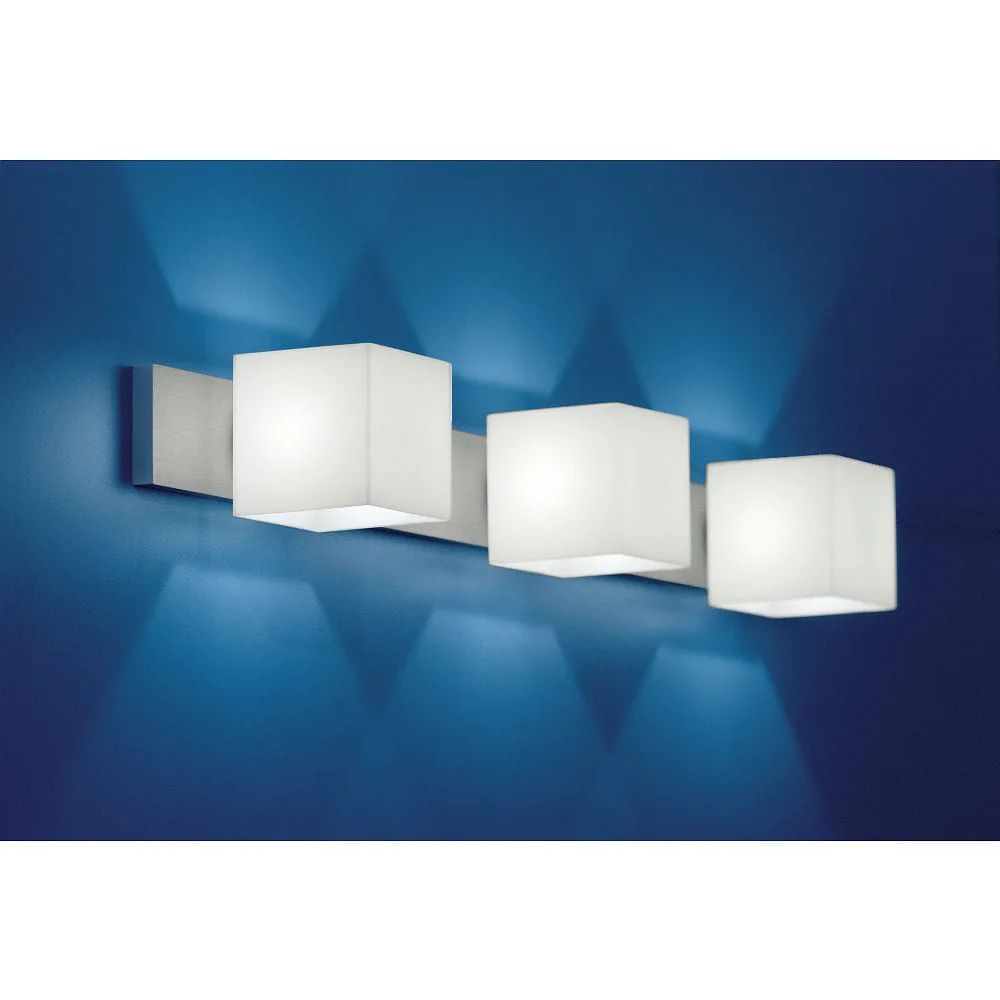 Casablanca Wall luminaire CUBE, 3x G9, IP20, opal white matt