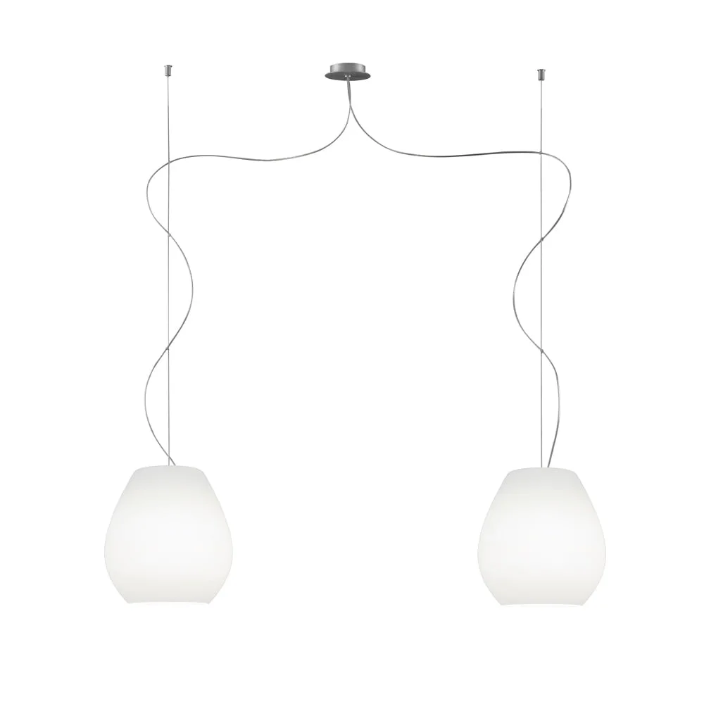 Casablanca Suspension BAGAN, 2x E27, IP20, blanc opale mat