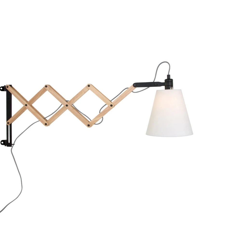 Mexlite Wall luminaire DION, 1-light, beech, min.-W∕ H∕ D: 20∕ 30.5∕ 80 cm, shade-Ø∕ H: 20∕ 19.5 cm, wall connection-W∕ H∕ D: 4.7∕ 30.5∕ 0.3 cm