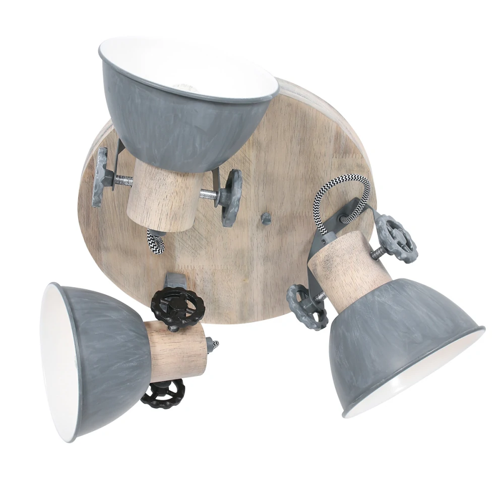 [STE-3063GR] Mexlite Strahler GEARWOOD, 3-flammig, grau