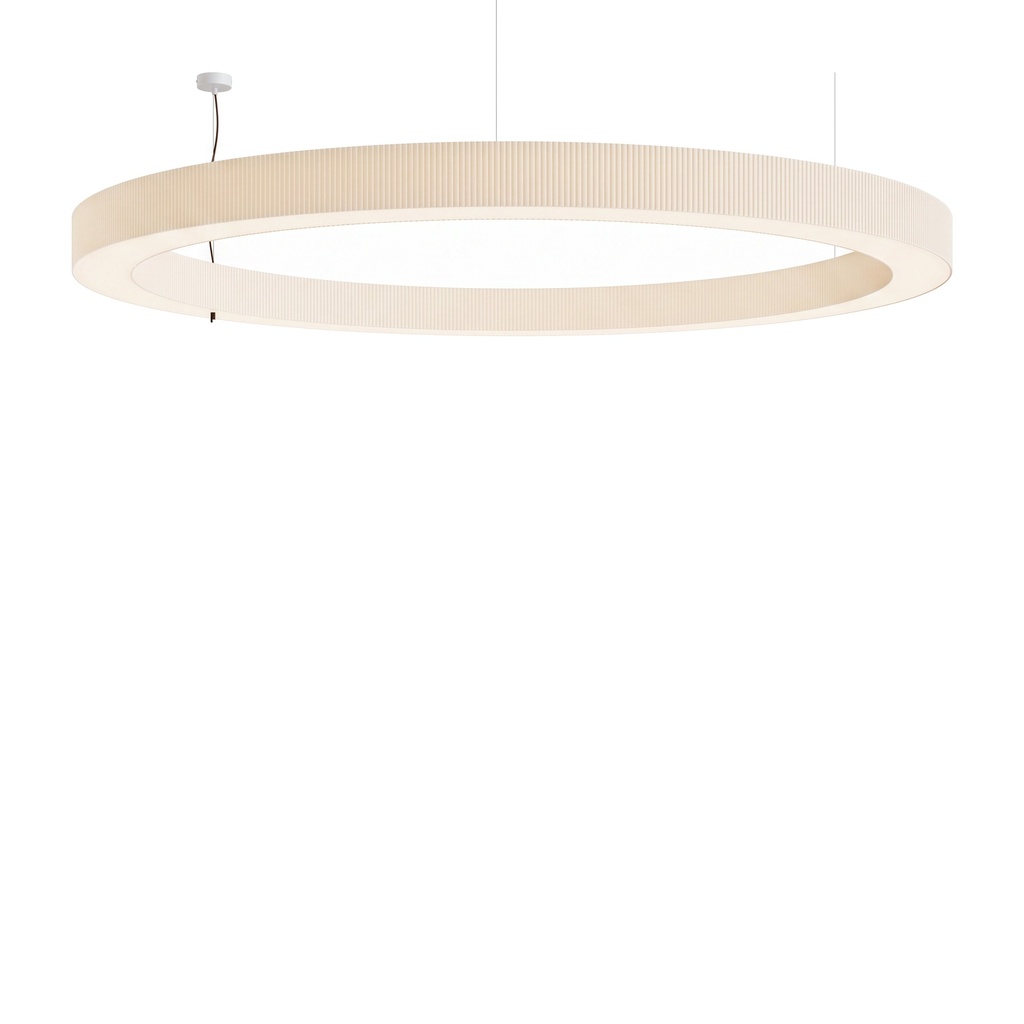 R3 CLEOPATRA Large Pendant Lamp with Pleated Lampshade, Entirely Handmade in Italy – White, Ivory Pongé, Glossy espresso brown fabric cable