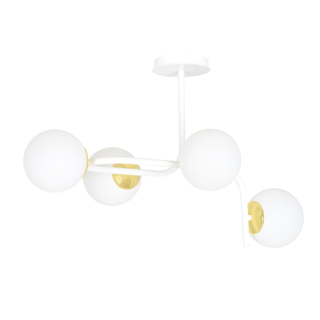 Ragnar 4A Gold ceiling lamp – White