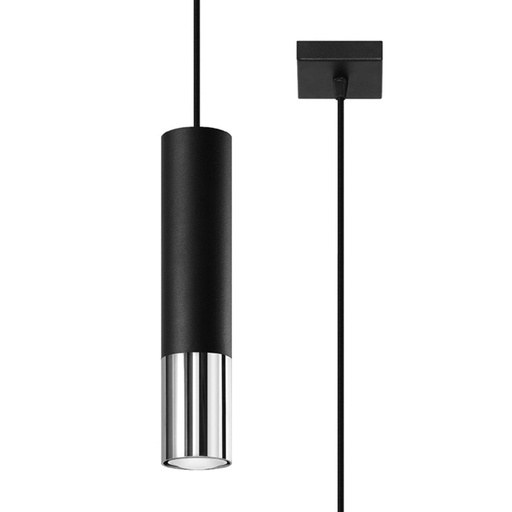 [SL.0940] LOOPEZ 1 pendant lamp black/chrome