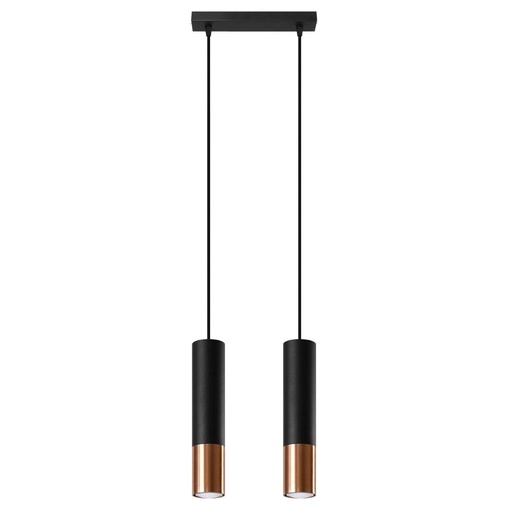 [SL.0947] LOOPEZ 2 black/copper pendant lamp