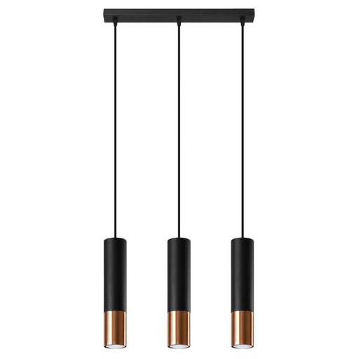 [SL.0948] LOOPEZ 3L pendant lamp black/copper