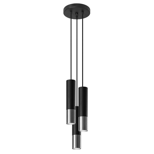 [SL.0943] LOOPEZ 3P pendant lamp black/chrome