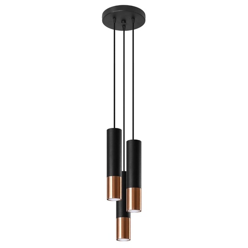 [SL.0949] LOOPEZ 3P pendant lamp black/copper