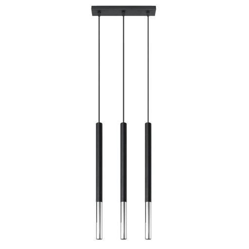 [SL.0886] MOZAICA 3L pendant lamp black/chrome