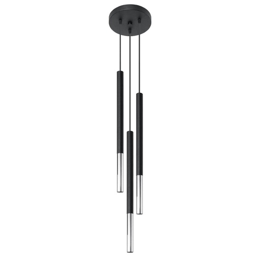 [SL.0887] MOZAICA 3P pendant lamp black/chrome