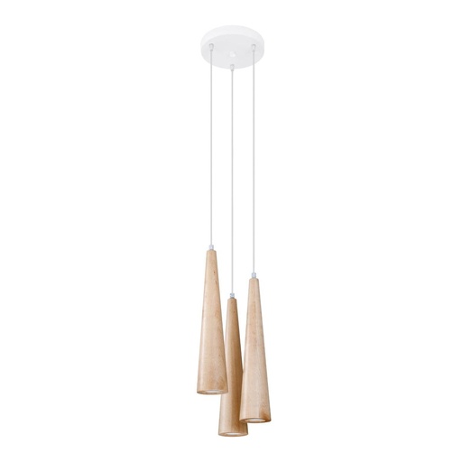 [SL.1101] SULA 3P Suspension Lamp in Natural Wood