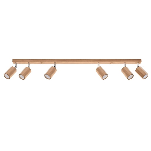 [SL.1032] ZEKE 6 oak ceiling light