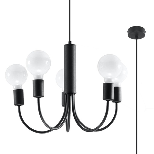[SL.0855] PICCOLO 5 black chandelier