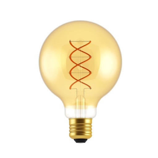 [8055681813878] Golden LED bulb Globo G95 Curved filament double spiral 5W