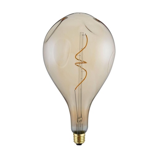 [8055681812536] Bumped Golden LED Bulb XXL Pear A165 Curved Spiral Filament