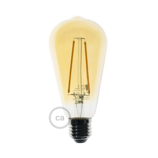 [8055681812659] LED Bulb Gold Edison ST64 Long Filament 4.5W 360Lm E27 2000K