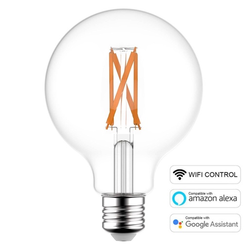 [8055681816527] LED bulb SMART WI-FI Globo G125 Transparent 6,5W 806Lm E27