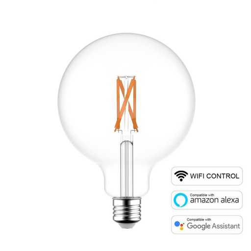 [8055681816534] LED bulb SMART WI-FI Globo G95 Transparent 6,5W 806Lm E27